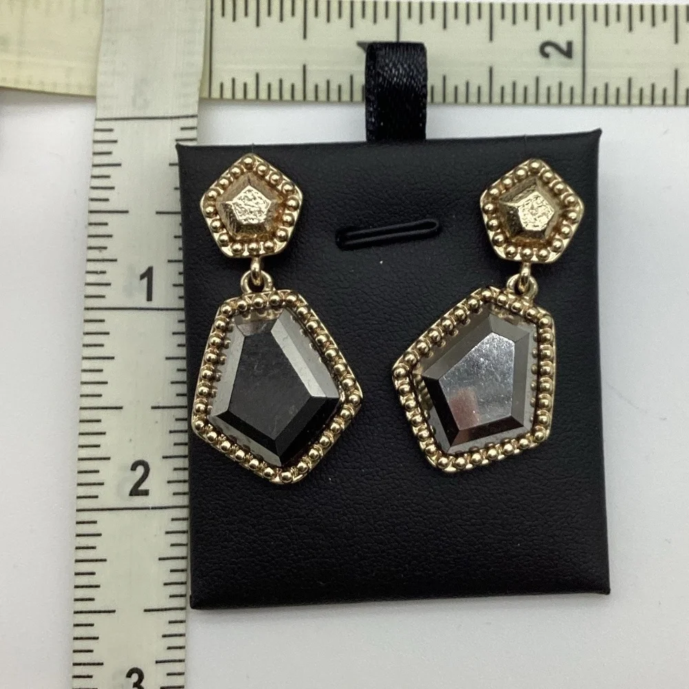 218. Gold & Brown Iridescent Earrings – EUC
